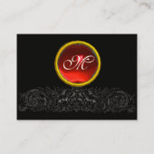 Carte De Visite DRAGONS CELTIQUES MONOGRAM noir et blanc, rubis ro (Dos)