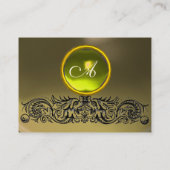 Carte De Visite DRAGONS CELTIQUES MONOGRAMME AGATE gris jaune topa (Dos)
