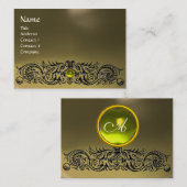 Carte De Visite DRAGONS CELTIQUES MONOGRAMME AGATE gris jaune topa (Devant / Derrière)