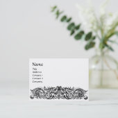 CARTE DE VISITE DRAGONS CELTIQUES MONOGRAMME BLANC NOIR (Debout devant)