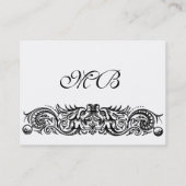 CARTE DE VISITE DRAGONS CELTIQUES MONOGRAMME BLANC NOIR (Dos)