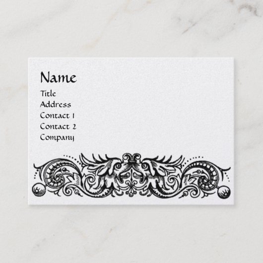 Carte De Visite DRAGONS CELTIQUES MONOGRAMME papier perlé (Devant)