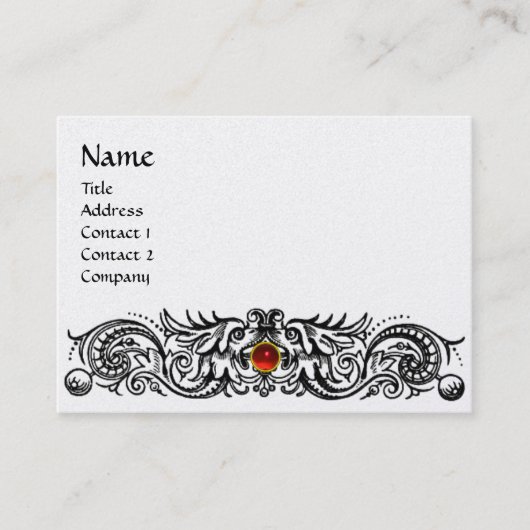 Carte De Visite DRAGONS CELTIQUES MONOGRAMME papier perlé (Devant)