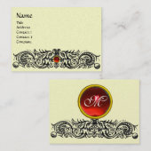 Carte De Visite DRAGONS CELTIQUES MONOGRAMME papier perlé (Devant / Derrière)