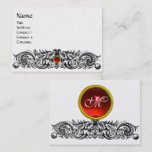 Carte De Visite DRAGONS CELTIQUES MONOGRAS noir, papier métallique (Devant / Derrière)