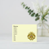 Carte De Visite DRAGONS DOUCES CELTIQUE OR NOIX CRÈME noire (Debout devant)