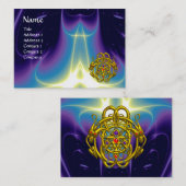 Carte De Visite DRAGONS DOUCES D'OR /Vagues Bleues violettes (Devant / Derrière)