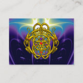 Carte De Visite DRAGONS DOUCES D'OR /Vagues Bleues violettes (Dos)