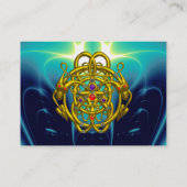 Carte De Visite DRAGONS DOUCES D'OR /VAGUES CLAIRES Turquoise Bleu (Dos)