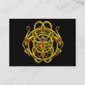 Carte De Visite DRAGONS DOUCES, ROGNONS CELTIQUES D'OR Blanc Noir (Dos)