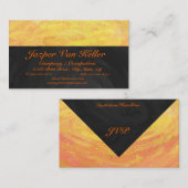 Carte De Visite Dragons Oeil orange et noir Monogramme (Devant / Derrière)