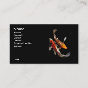 Carte de visite dramatique de paires de Koi