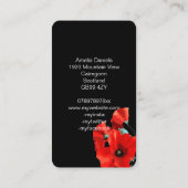 Carte de visite Dramatique Red Poppy (Dos)