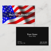 Carte De Visite Drapeau 3D américain (couleurs RVB) (Devant / Derrière)