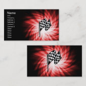 Carte De Visite Drapeau À damiers ; rouge (Devant / Derrière)