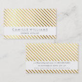 Carte De Visite DRAPEAU À LA MAIN Bandes rustiques modernes motif  (Devant / Derrière)