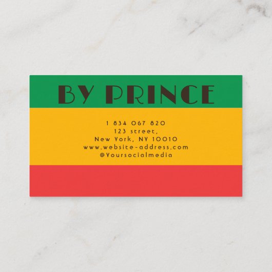 Carte De Visite Drapeau africain rétro Braids (Dos)