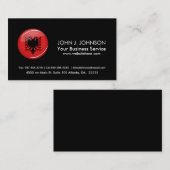 Carte De Visite Drapeau albanais rond brillant (Devant / Derrière)