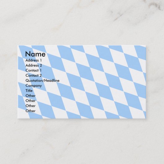 Carte De Visite Drapeau allemand de Bavière (Devant)