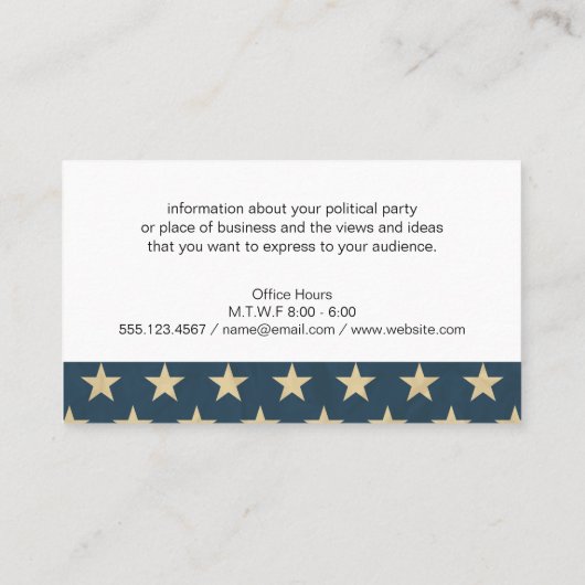 Carte De Visite Drapeau américain (Dos)