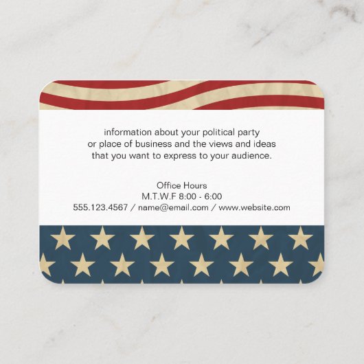 Carte De Visite Drapeau américain (Dos)