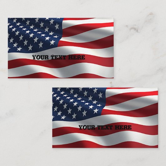 Carte De Visite Drapeau américain (Devant / Derrière)