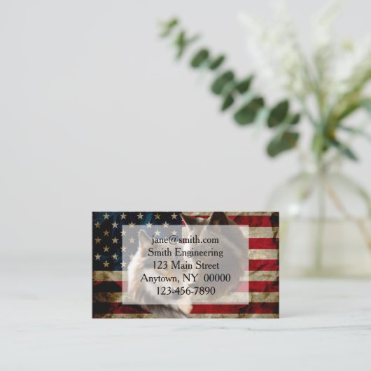 Carte De Visite Drapeau américain (Debout devant)