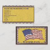 Carte de visite drapeau américain 48 étoiles vinta (Devant / Derrière)