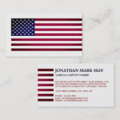 Carte De Visite Drapeau américain, American (Devant / Derrière)