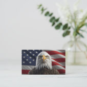 Carte De Visite Drapeau américain avec Bald Eagle Professional (Debout devant)