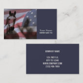 Carte De Visite Drapeau Américain Avec Cheval Sauvage (Devant / Derrière)