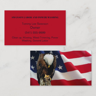 Carte De Visite Drapeau américain Bald Eagle