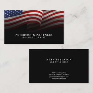 Carte De Visite Drapeau américain   Black