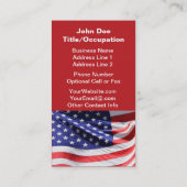 Carte De Visite Drapeau américain blanc et bleu rouge patriotique (Dos)