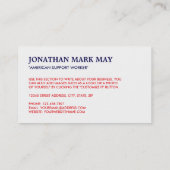 Carte De Visite Drapeau américain brillant, américain (Dos)