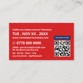 Carte De Visite Drapeau américain, Campagne politique (Dos)