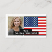 Carte De Visite Drapeau américain, Campagne politique (Devant)