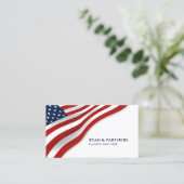 Carte De Visite Drapeau américain | Coin | arrière - plan blanc (Debout devant)