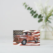 Carte De Visite Drapeau américain de camion (Debout devant)