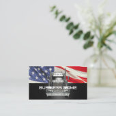 Carte De Visite Drapeau américain de camionnette semi-remorque (Debout devant)