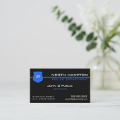 Carte De Visite Drapeau américain de la ligne bleue mince (Debout devant)