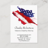 Carte De Visite Drapeau américain de *~* nous l'aquarelle des (Dos)