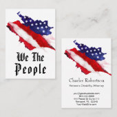 Carte De Visite Drapeau américain de *~* nous l'aquarelle des (Devant / Derrière)