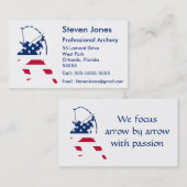 Carte De Visite Drapeau américain de tir à l'arc (Devant / Derrière)