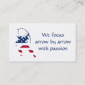 Carte De Visite Drapeau américain de tir à l'arc (Dos)