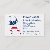 Carte De Visite Drapeau américain de tir à l'arc (Devant)