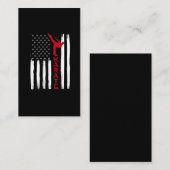 Carte De Visite Drapeau américain des arts martiaux Batteur de kar (Devant / Derrière)