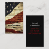 Carte De Visite Drapeau américain en bois de grange americana (Devant / Derrière)