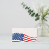Carte De Visite Drapeau américain en détresse patriotique rouge bl (Debout devant)