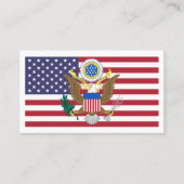 Carte De Visite Drapeau américain et blason, États-Unis (Devant)
